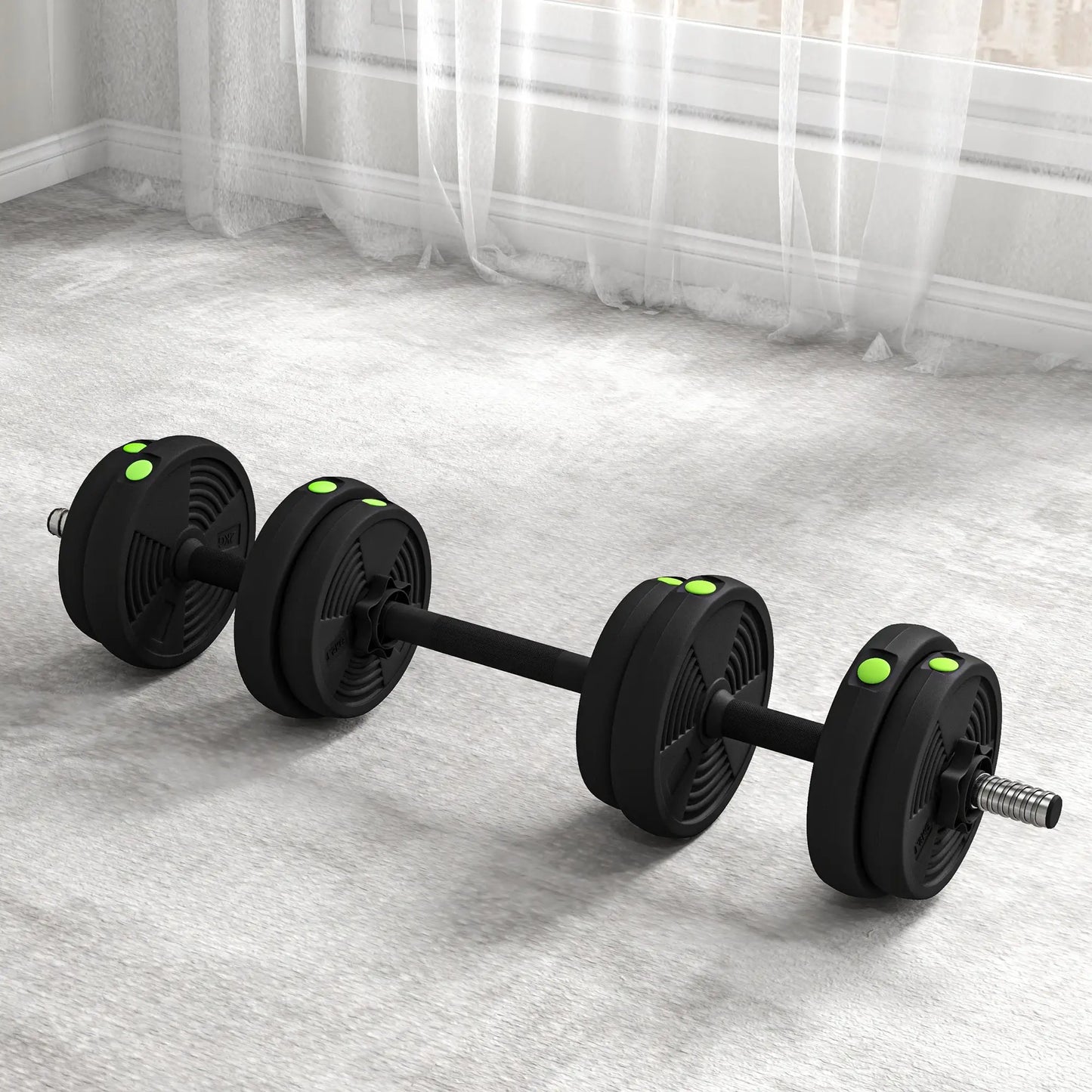33LBS Adjustable Barbell Dumbbells Set, Non-Slip Handles, Home Gym Dumbbells & Barbells at Gallery Canada
