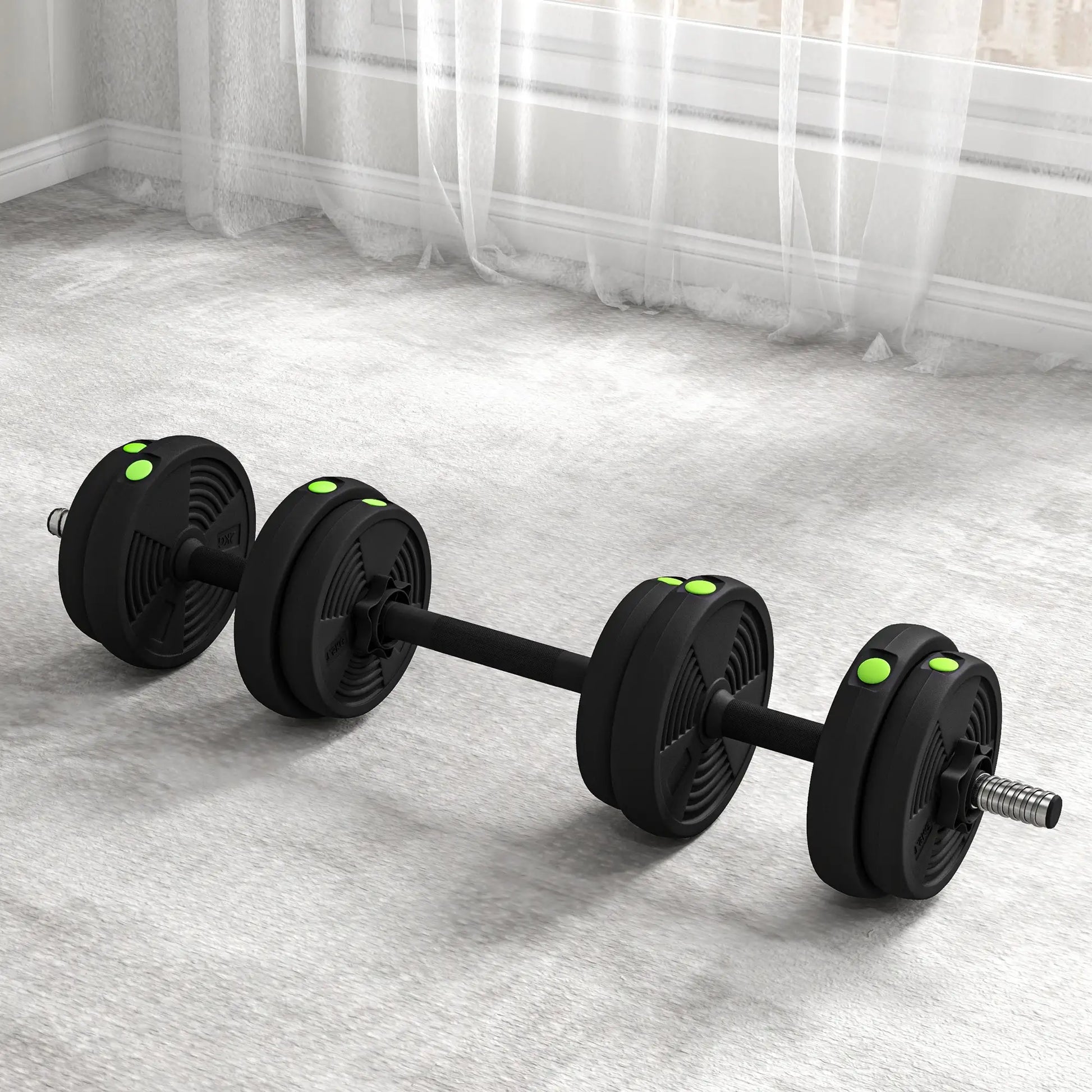 33LBS Adjustable Barbell Dumbbells Set, Non-Slip Handles, Home Gym Dumbbells & Barbells at Gallery Canada