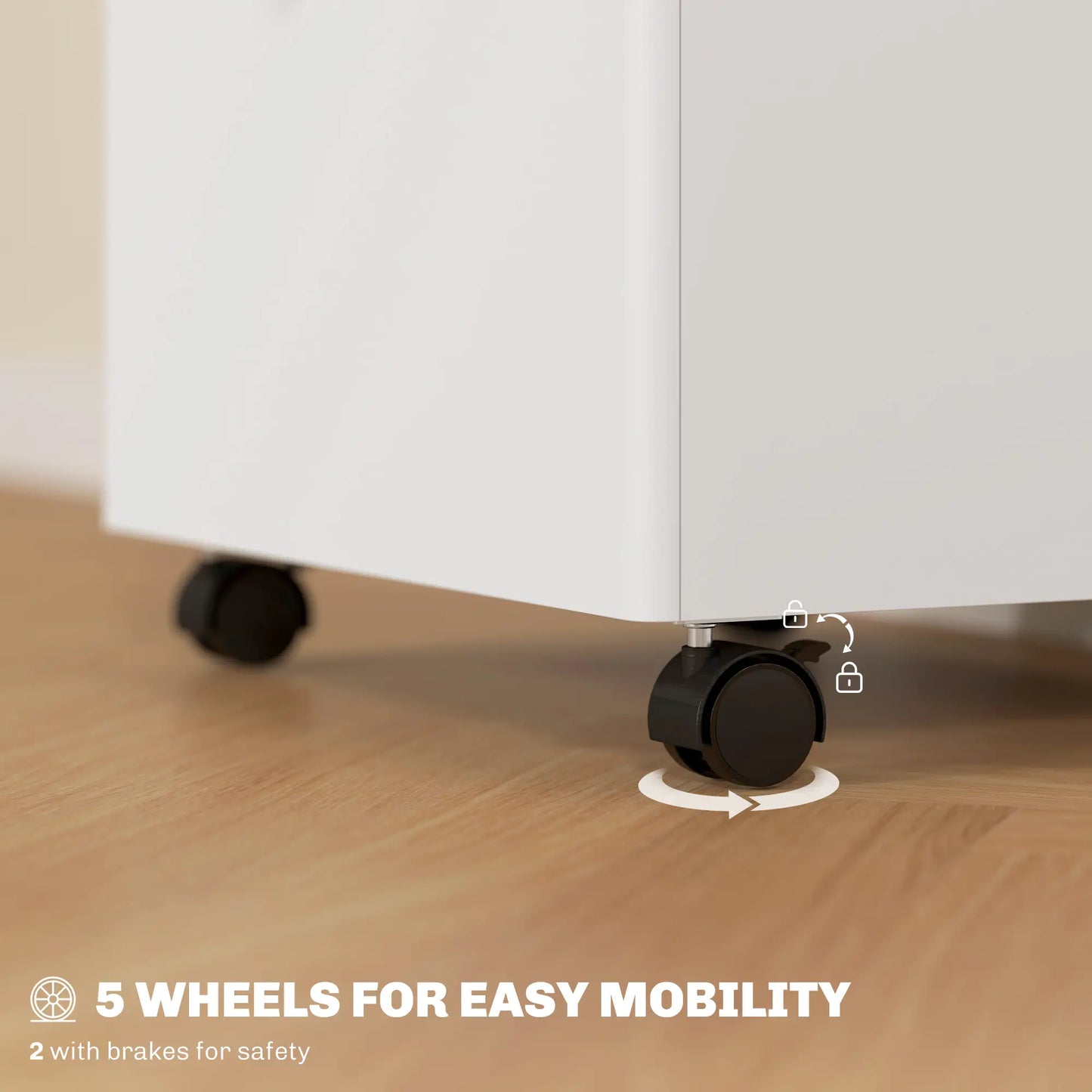 3-Drawer Small Filing Cabinet with Lock, Vertical Office Storage, White Office Cabinets & Cupboards at Gallery Canada