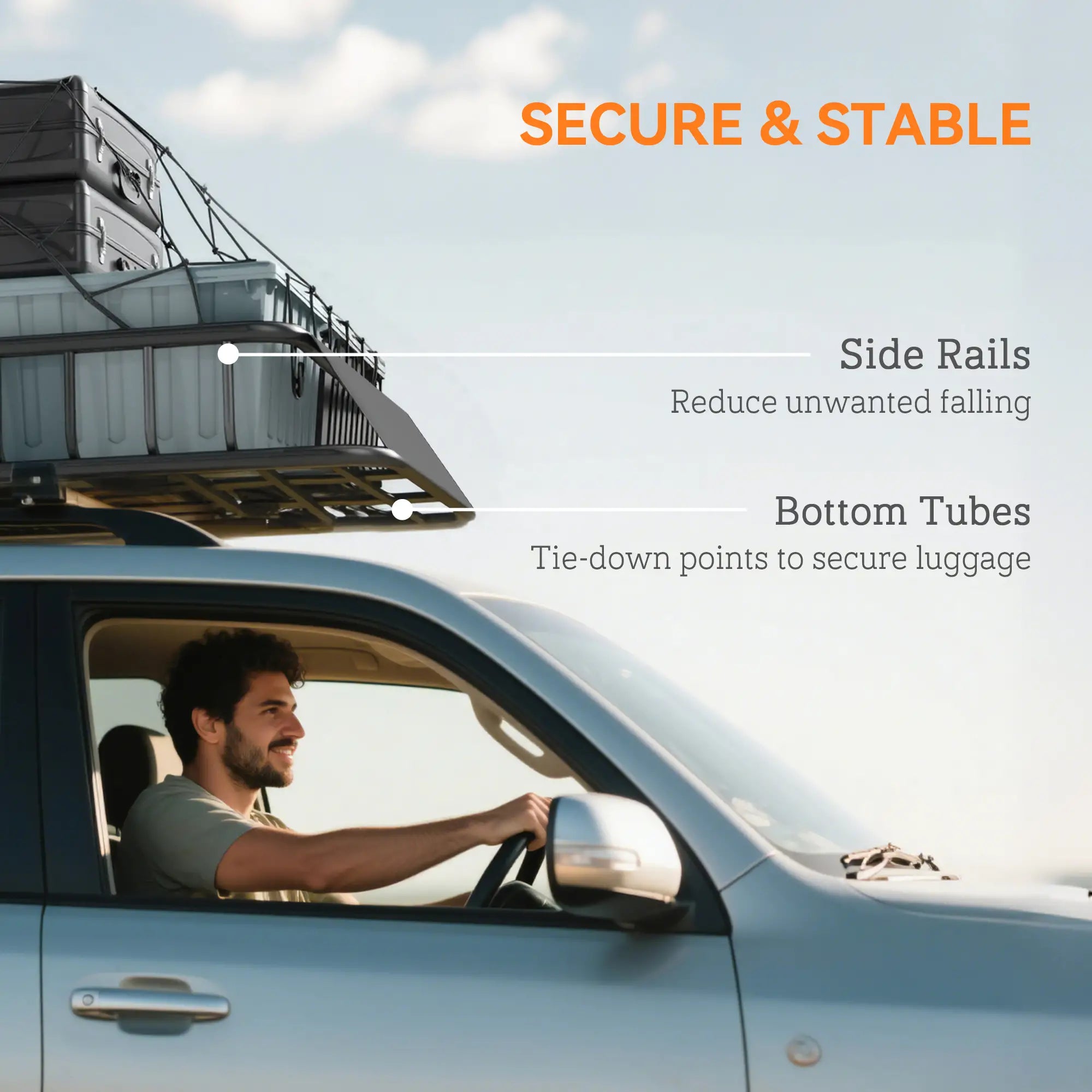Universal Roof Rack Basket, 200lbs Steel Cargo Carrier, 43.5