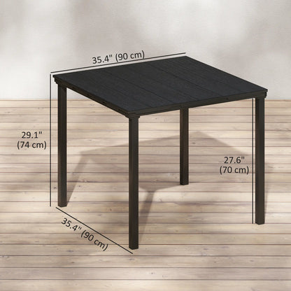 Outdoor Dining Table For 4, Square HDPE Patio Table With Metal Legs, Black Patio Dining Tables at Gallery Canada
