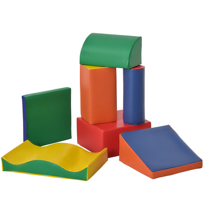 7-piece Soft Play, Freely-assembled Kids Crawl and Climb Activity Soft Play Equipment, Indoor Foam Play Set for 1-3 Years Old, Multicolored at Gallery Canada
