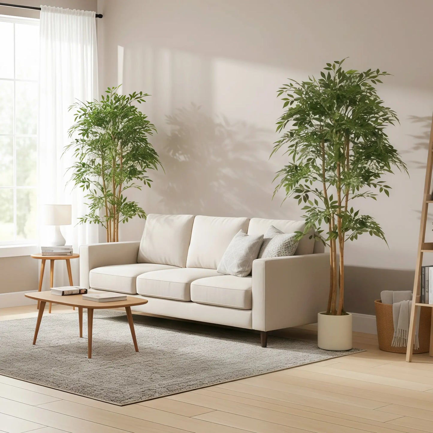 6FT Artificial Banyan Tree Set, Fake Potted Tree With Wood Trunk Artificial Trees at Gallery Canada