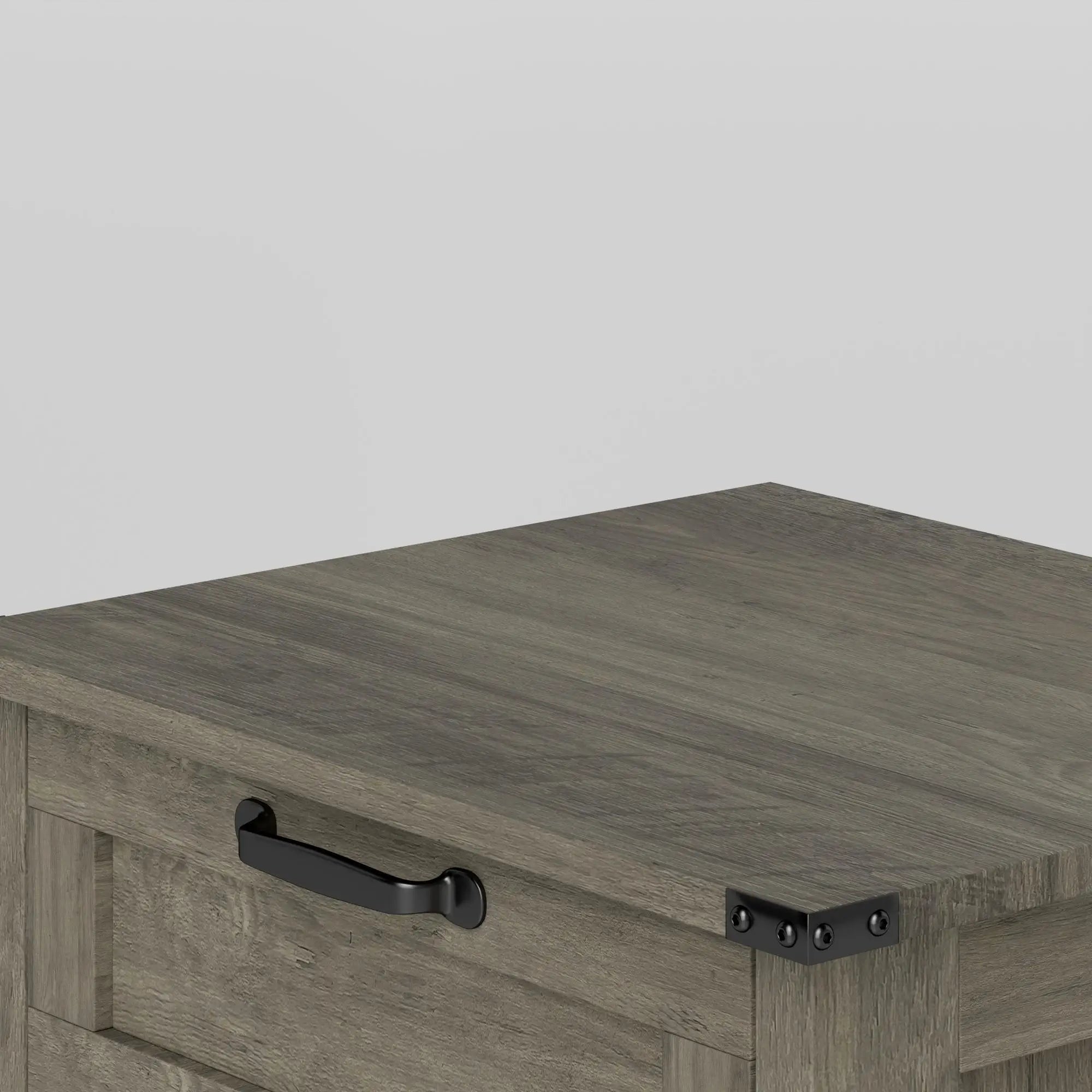Vertical 3-Drawer Filing Cabinet, Rustic Farmhouse, A4, Letter Size, Grey Wash Office Cabinets & Cupboards at Gallery Canada