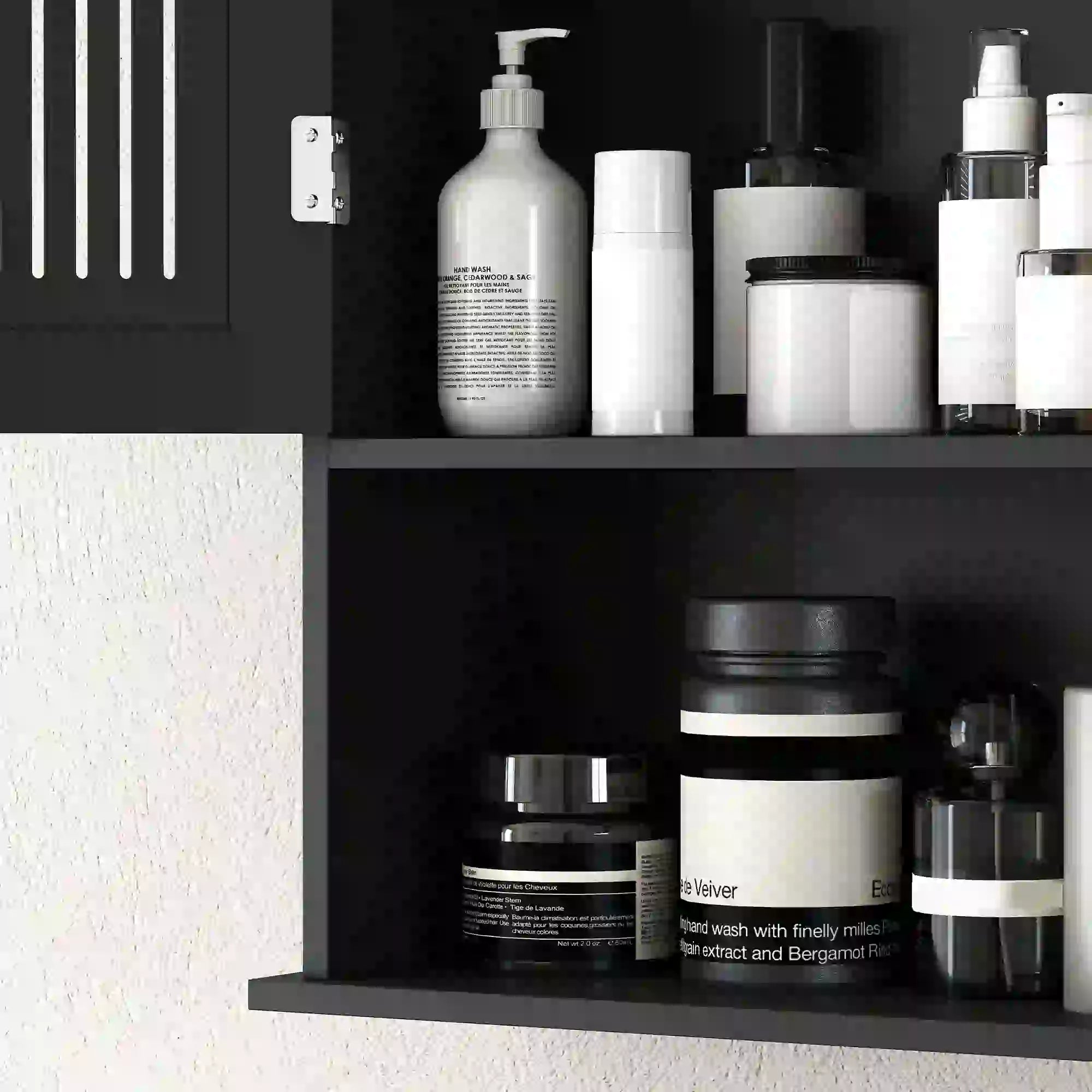 Wall Mount Bathroom Cabinet, 2 Door With Shelf, Black Mirror Medicine Cabinets at Gallery Canada