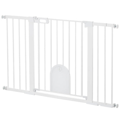 30"-52" Extra Wide Pet Gate, Small Door, 30"H, White Houses, Kennels & Pens White at Gallery Canada