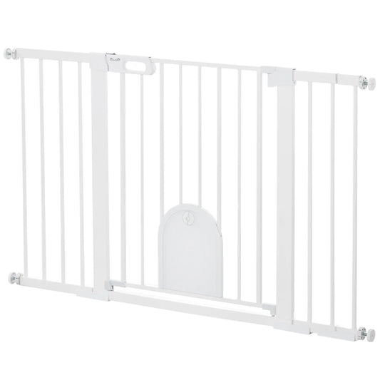 30"-52" Extra Wide Pet Gate, Small Door, 30"H, White Houses, Kennels & Pens White at Gallery Canada