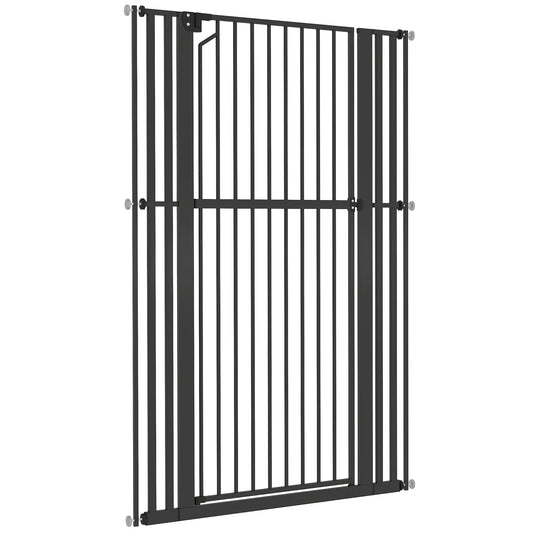 63" Extra Tall Pet Gate, 30-41" Wide Adjustable, Pressure Mounted Pet Gates Black at Gallery Canada