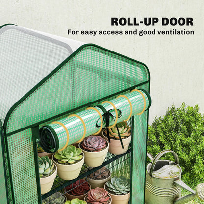 Mini Greenhouse, 27.6" x 19.7" x 50", Screen Roof, Roll-Up Door, Green Portable Greenhouses at Gallery Canada