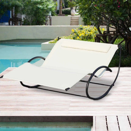 Double Chaise Lounger, Outdoor Hammock Chair, Cream White Lounger Chairs at Gallery Canada