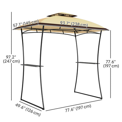 8' x 5' Outdoor Grill Gazebo, Double Tiered, Beige BBQ Grill Gazebos at Gallery Canada