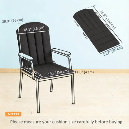 Set Of 2 Patio Chair Cushions, High Back Adirondack, High-Density Foam, Black Patio Chair Cushions at Gallery Canada