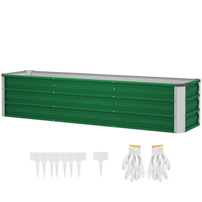6' x 1.5' x 1.3' Galvanized Raised Garden Bed, Large Metal Planter Box, Green Galvanized Planter Boxes Green at Gallery Canada