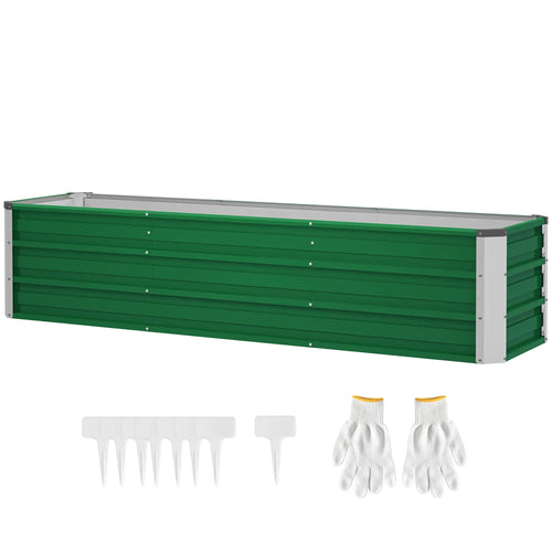 6' x 1.5' x 1.3' Galvanized Raised Garden Bed, Large Metal Planter Box, Green