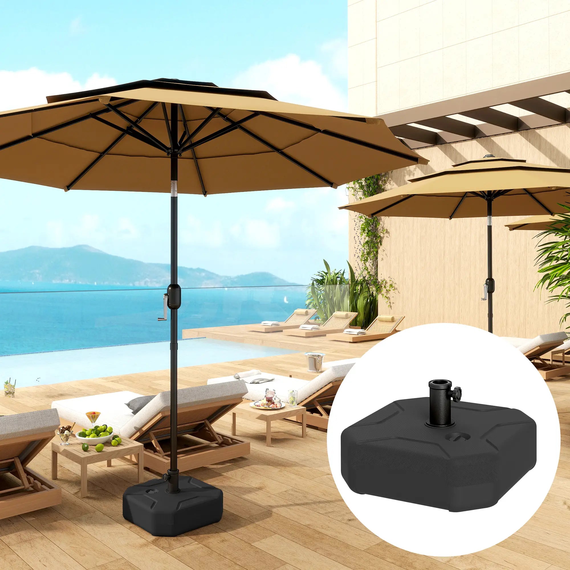 Square Patio Umbrella Base, 17.7