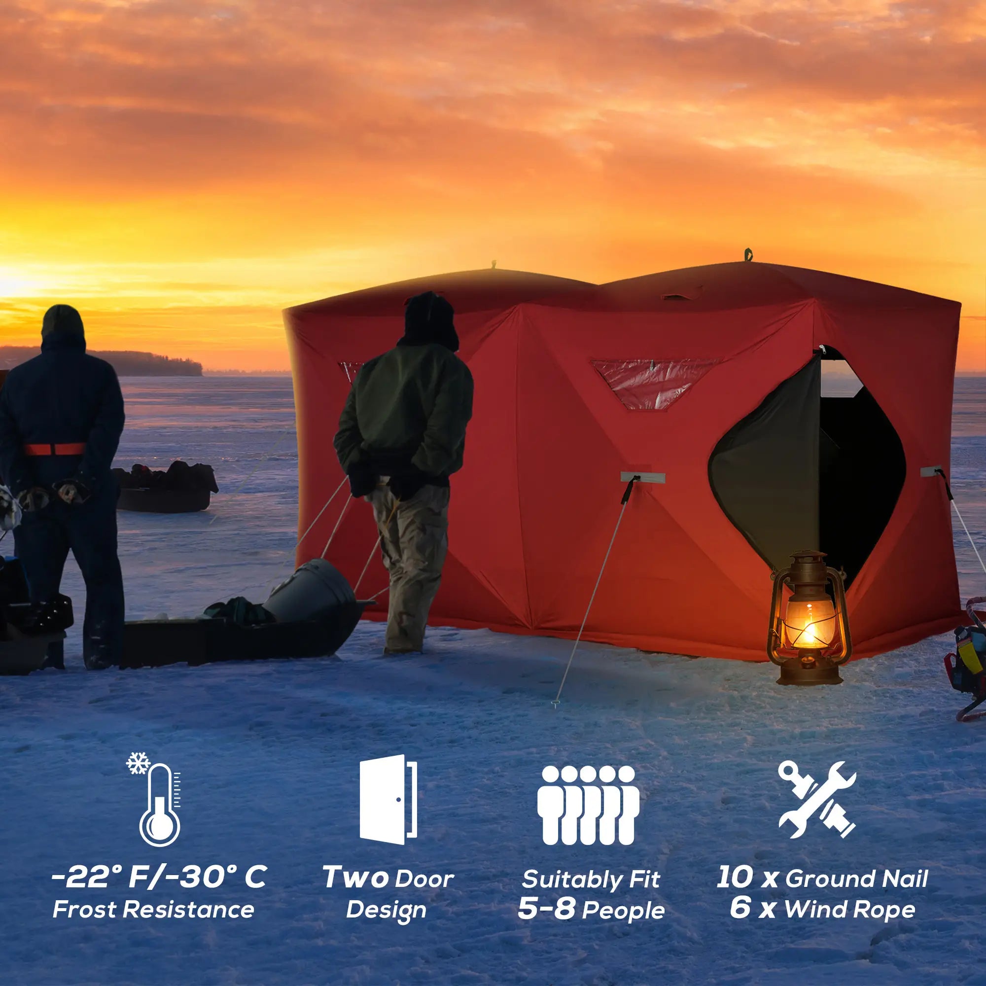 5-8 Person Pop-Up Ice Fishing Shelter, Portable Tent, Red Ice Fishing Tents at Gallery Canada
