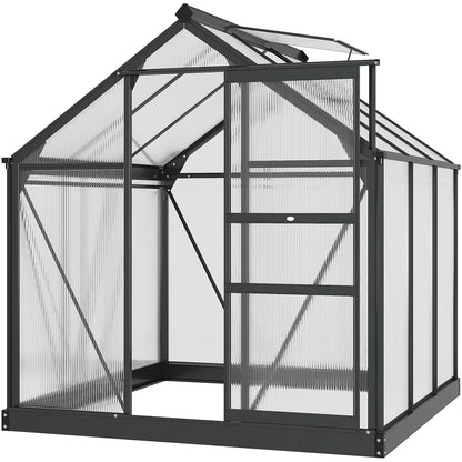 Greenhouse Kit, PC Board with Sliding Door, 6.2' x 6.3' x 6.6', Grey Walk In Greenhouses at Gallery Canada