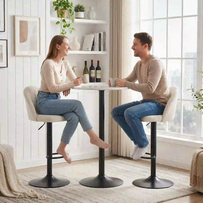 Swivel Counter Height Barstools Set Of 2, Cream White Bar Stools at Gallery Canada