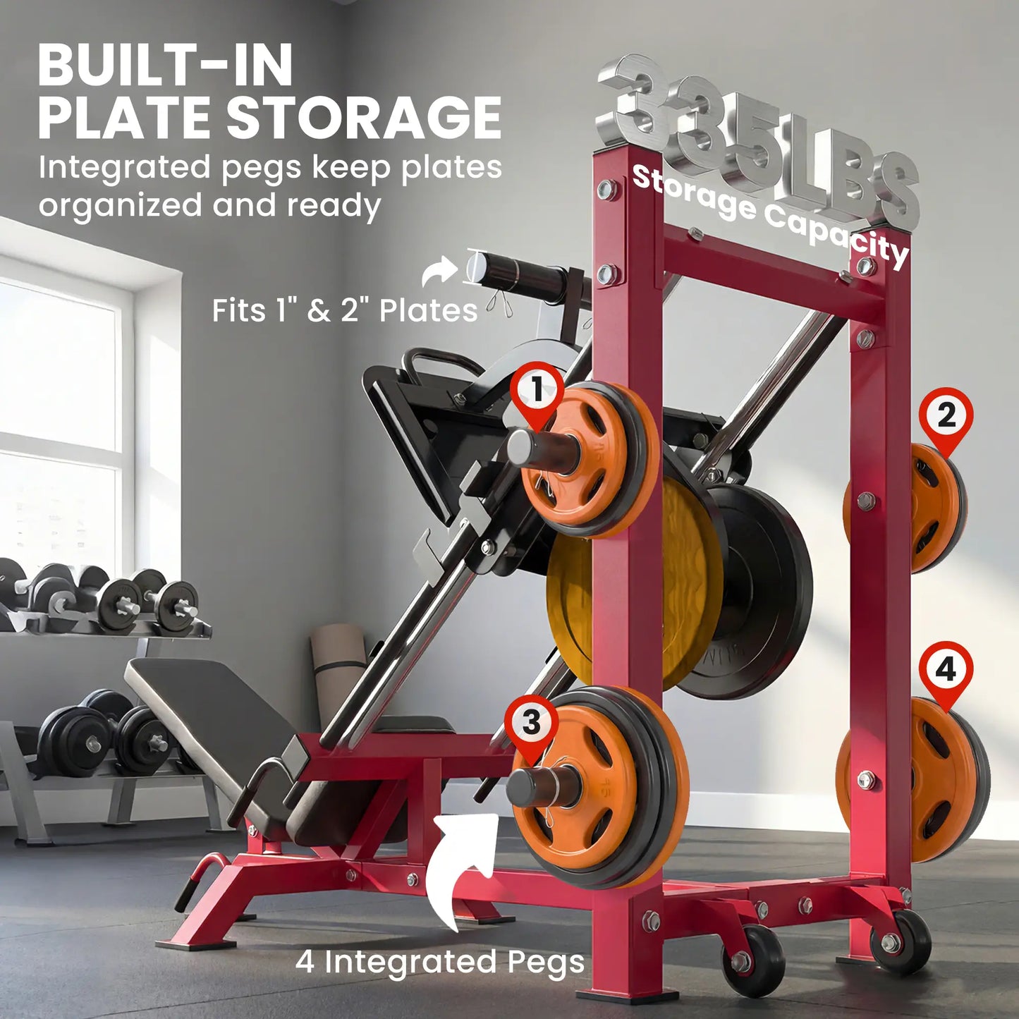 Leg Press Machine With Wheels, Calf Block, Adjustable Squat Machine, 1000 Lbs Capacity Strength Training Equipment at Gallery Canada