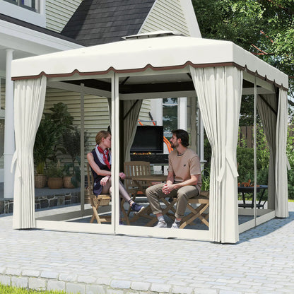 10' x 10' Outdoor Gazebo, Double Soft-Top, Cream White Gazebos at Gallery Canada
