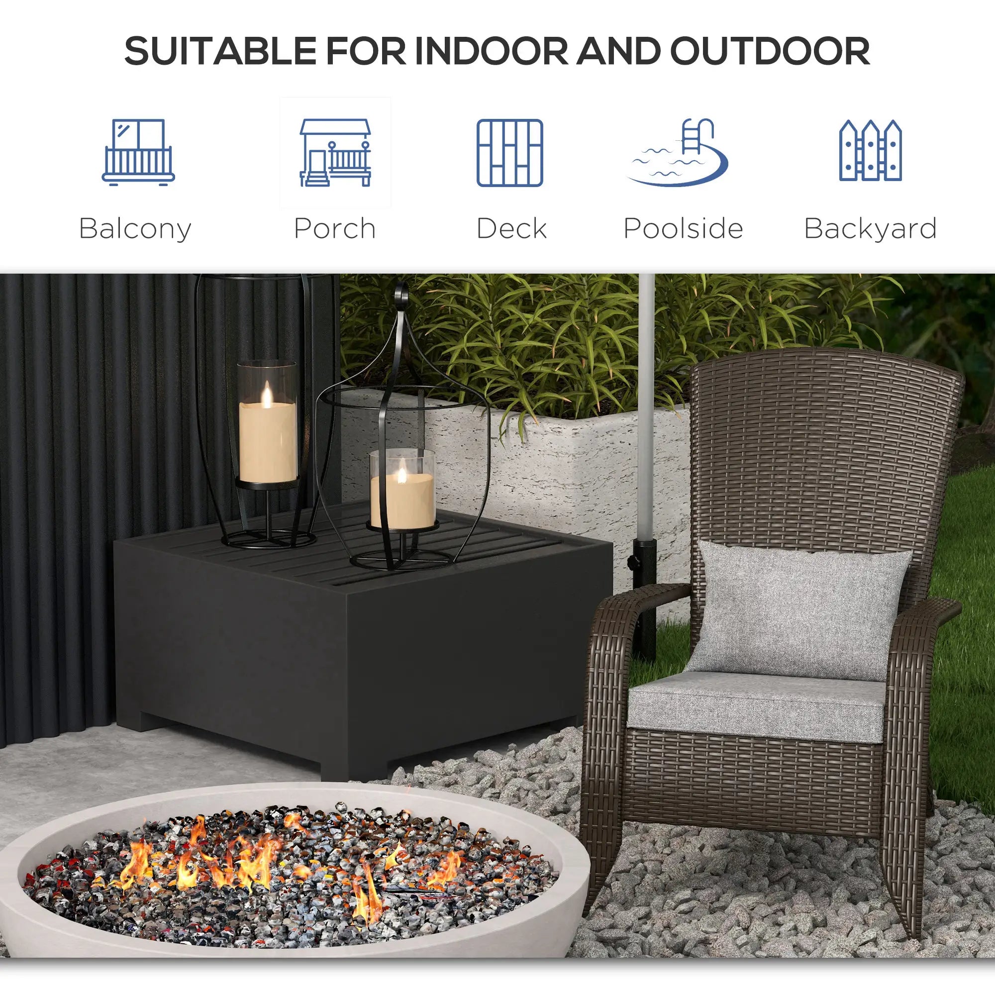 Patio Wicker Adirondack Chair With Cushions, Grey Patio Chairs at Gallery Canada