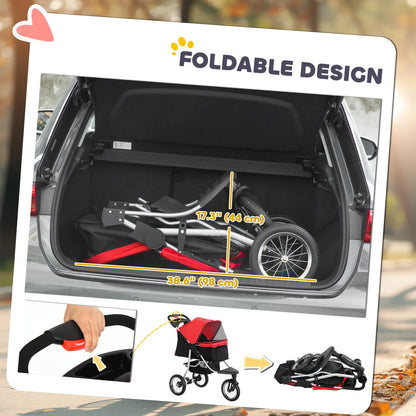 Lightweight Pet Stroller, 3-Rubber Wheels, Adjustable Canopy, Zippered Mesh, Red Dog Bike Trailers & Strollers at Gallery Canada