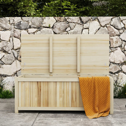 45 Gallon Wooden Storage Box, Patio Deck Box Bench, Natural Patio Storage Boxes at Gallery Canada