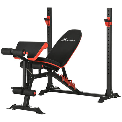 Adjustable Weight Bench With Squat Rack, Preacher Curl Pad, Leg Developer Weight Benches Black, Red at Gallery Canada