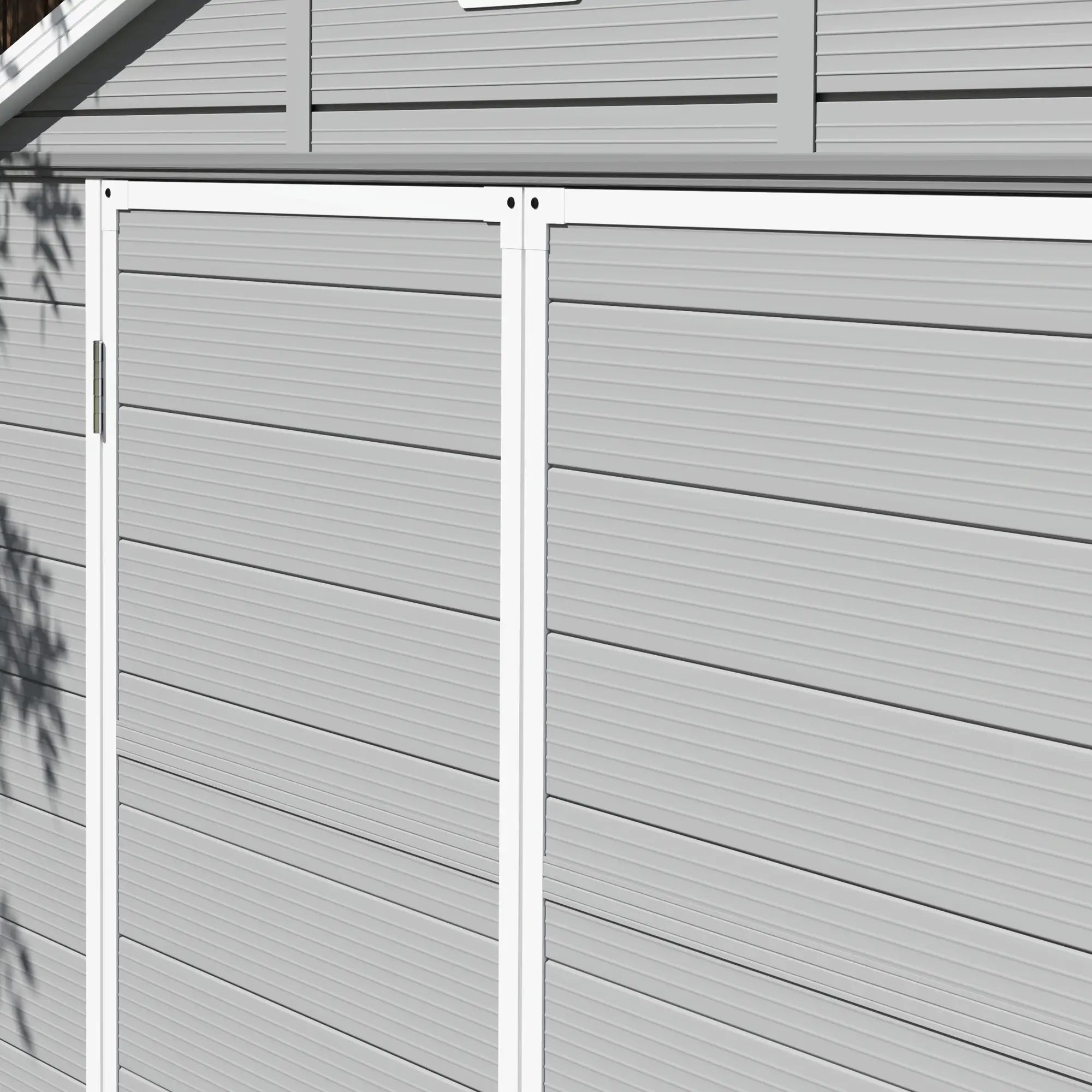 8' x 6' Plastic Garden Storage Shed, Light Grey Sheds at Gallery Canada
