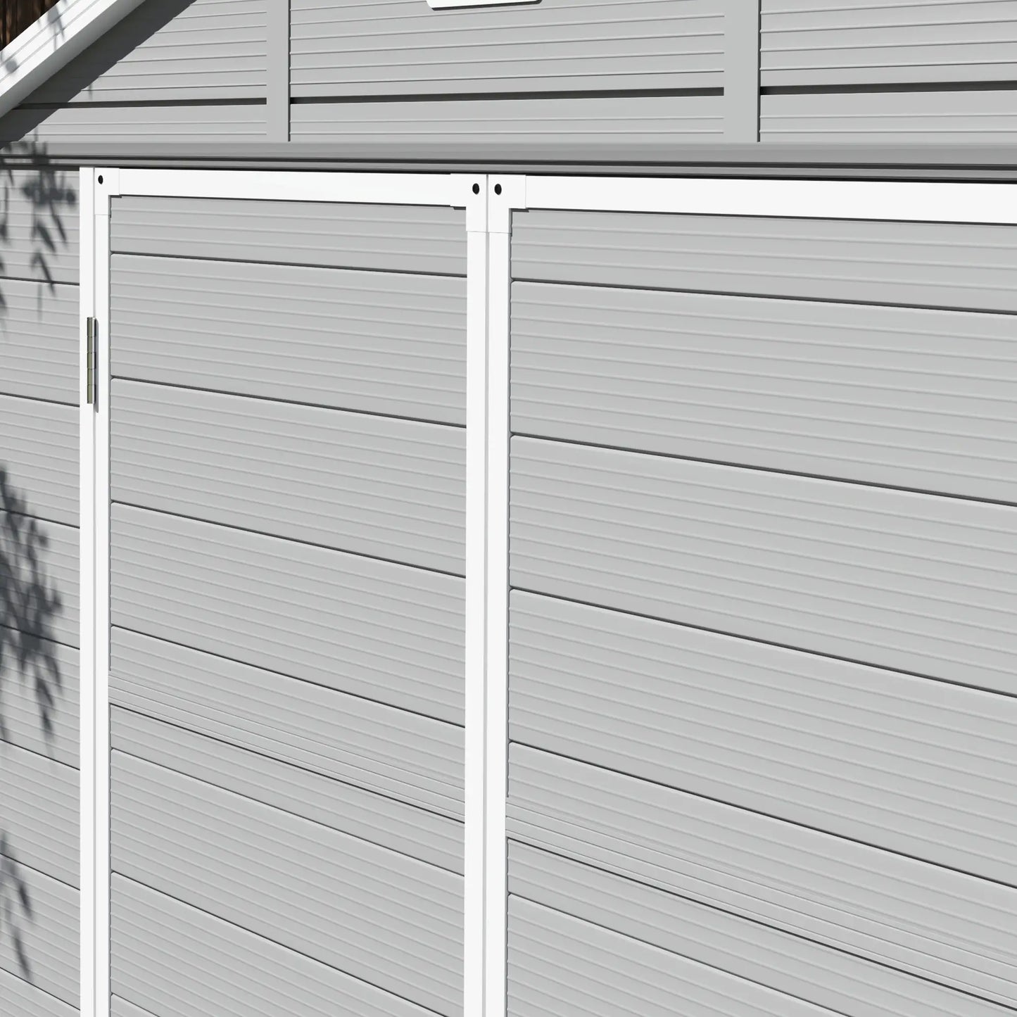 8' x 6' Plastic Garden Storage Shed, Light Grey Sheds at Gallery Canada