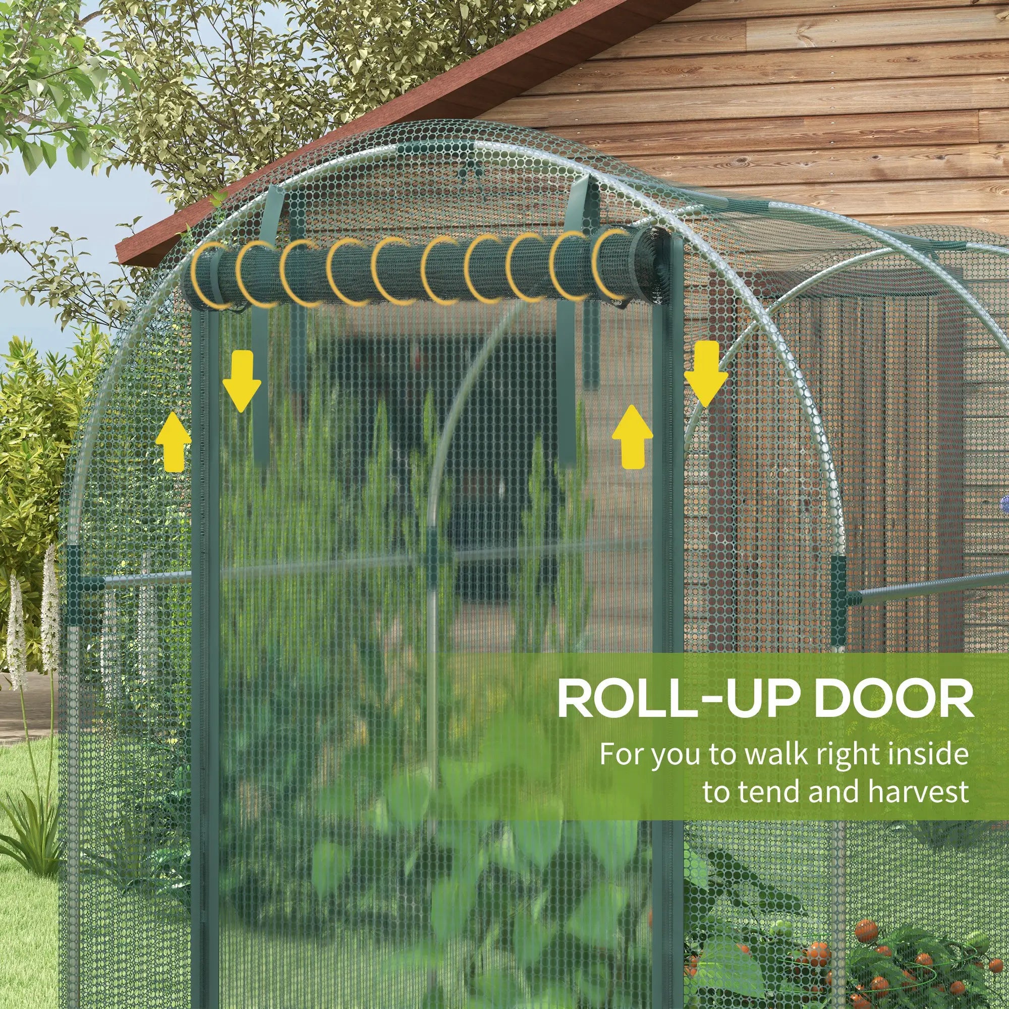 Galvanized Steel Crop Cage, Plant Protection Tent, 4' x 8', Green Walk In Greenhouses at Gallery Canada