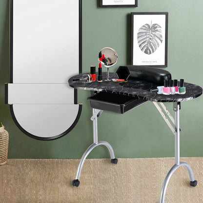 Manicure Nail Table Portable Station Desk Spa Beauty Salon Equipment 2 Color, Black Nail Care at Gallery Canada