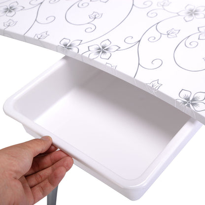 Foldable Portable Manicure Table with Drawer Casters and Cushion, White Spa & Salon at Gallery Canada