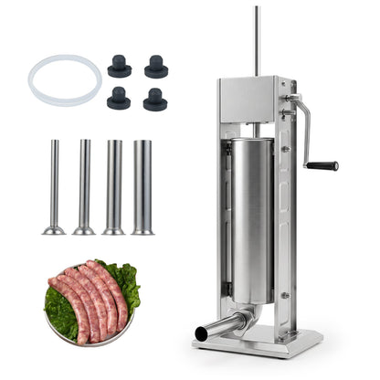 Remplisseuse de saucisses manuelle, 7 L, 4 tubes, 2 vitesses