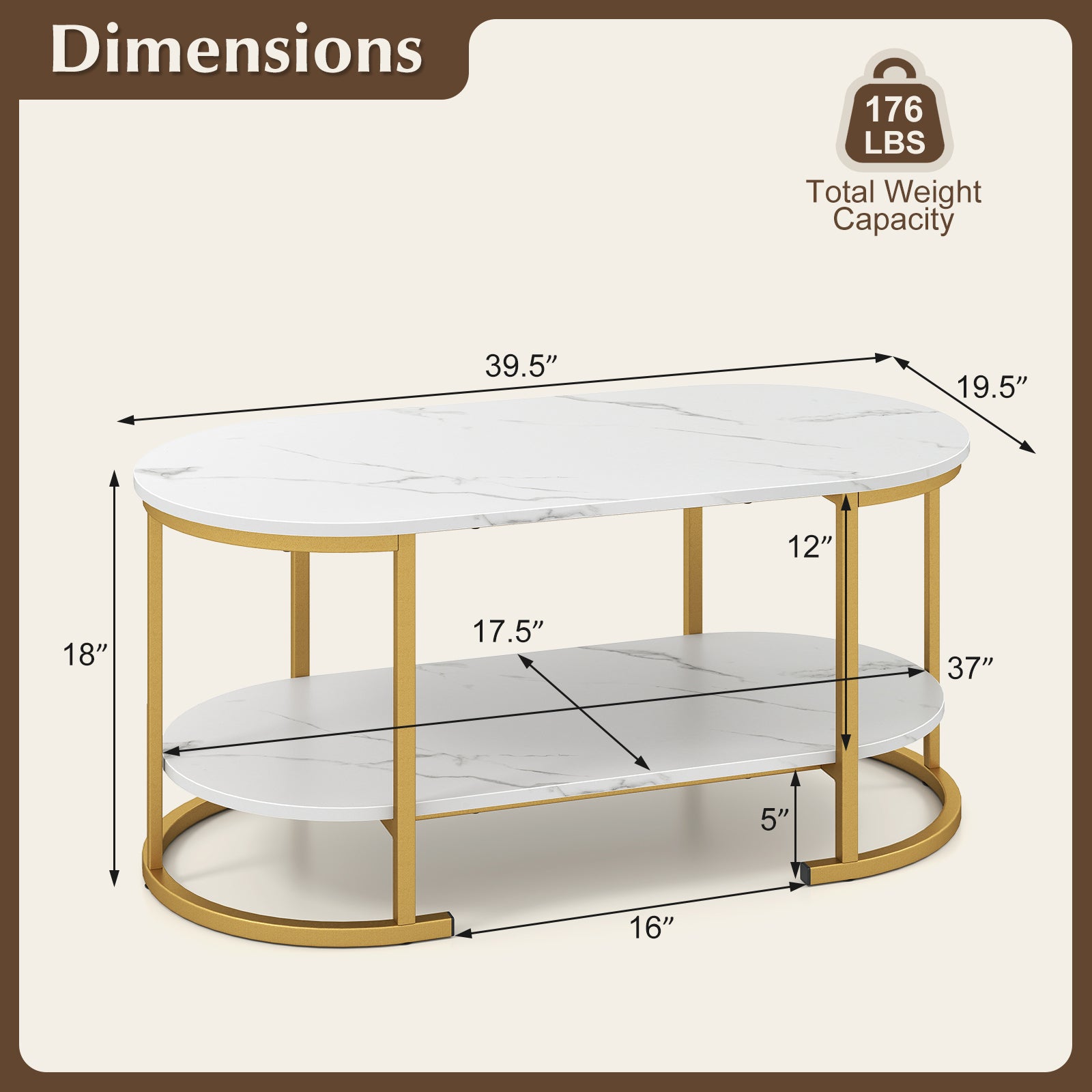 Marble Coffee Table With Open Storage Shelf, White Coffee Tables at Gallery Canada