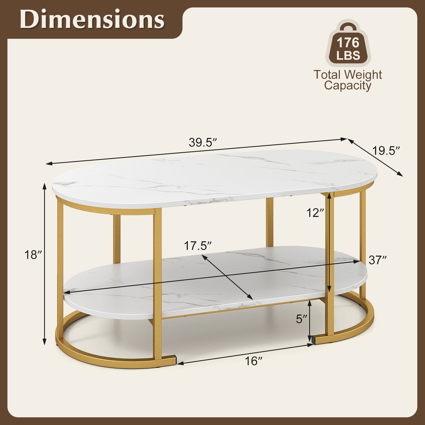 Marble Coffee Table With Open Storage Shelf, White Coffee Tables at Gallery Canada
