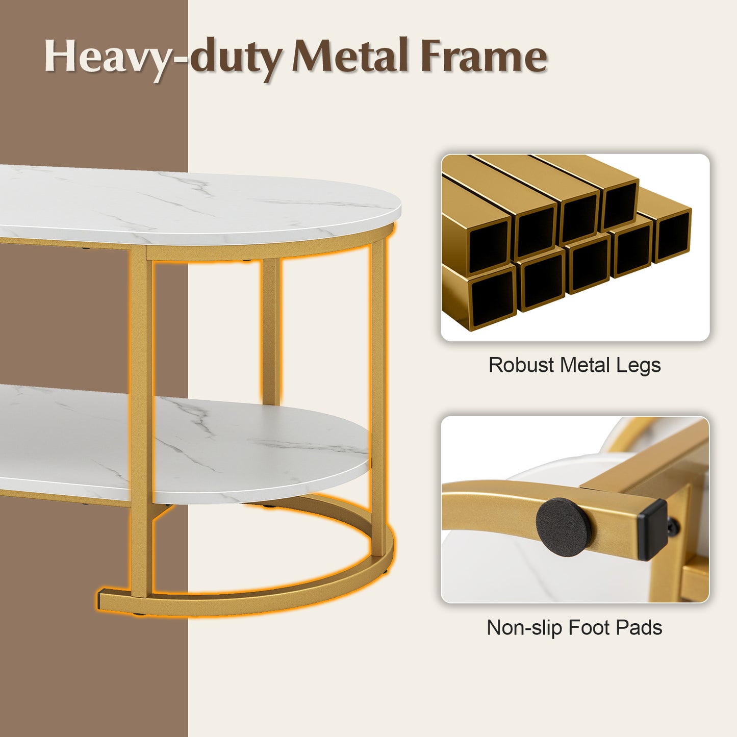 Marble Coffee Table With Open Storage Shelf, White Coffee Tables at Gallery Canada
