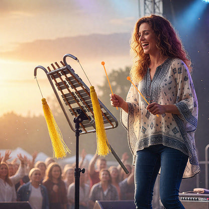 Marching Glockenspiel 29 Note Bell Lyre for Marching Band, Silver