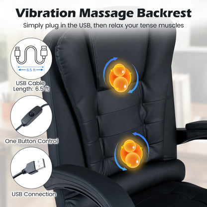Fauteuil de massage avec repose-pieds, noir