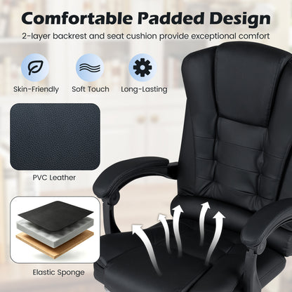 Fauteuil de massage avec repose-pieds, noir