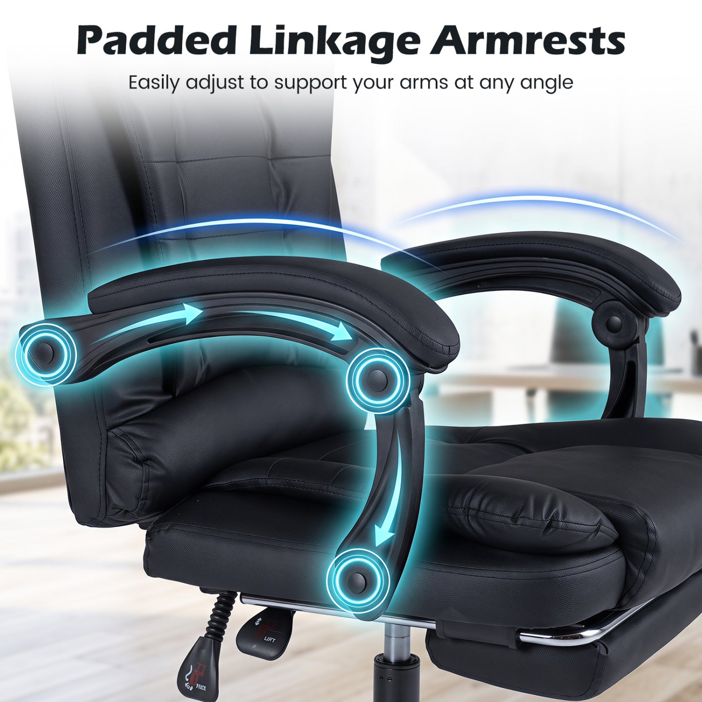Fauteuil de massage avec repose-pieds, noir