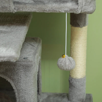 54 Cat Tree, Multi-Level Tower with Scratching Posts, Condos, Bed, Light Grey Cat Towers at Gallery Canada