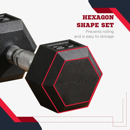 Rubber Dumbbells Weight Set, 40lbs Total, 20lbs Each, Black Dumbbells & Barbells at Gallery Canada