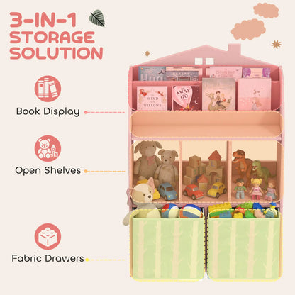 Kids Bookshelf With Storage, Toy Storage Unit, Pink Baby & Kids Storage at Gallery Canada