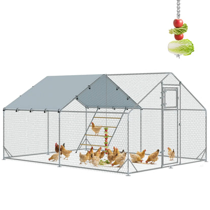 Large Metal Chicken Run, Waterproof UV-Resistant Cover, Feeding Door, Hanging Feeder, Perch, 12-18 Chickens Chicken Coops at Gallery Canada
