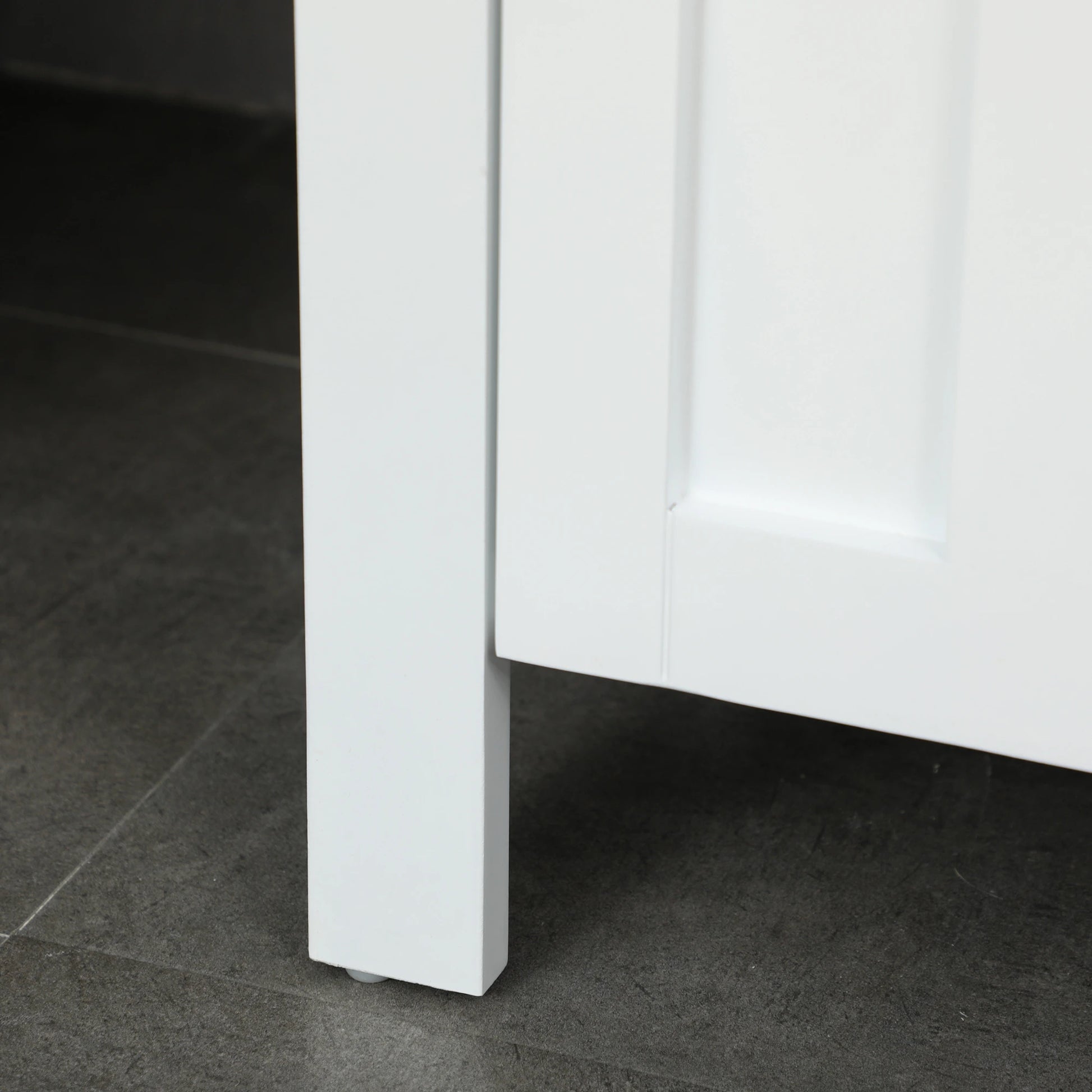 Freestanding Bathroom Cabinet, Open Shelves, 13.8" x 11.8" x 62.4", White Bathroom Cabinets at Gallery Canada