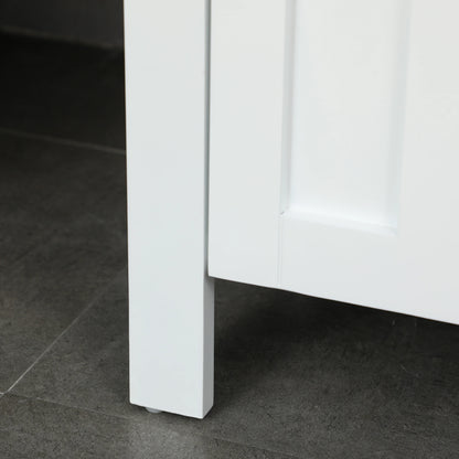 Freestanding Bathroom Cabinet, Open Shelves, 13.8" x 11.8" x 62.4", White Bathroom Cabinets at Gallery Canada