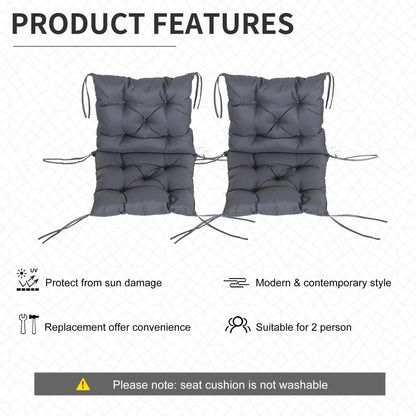 Patio Chair Cushions, Set of 2, 39" x 20" x 3", Dark Grey Patio Chair Cushions at Gallery Canada