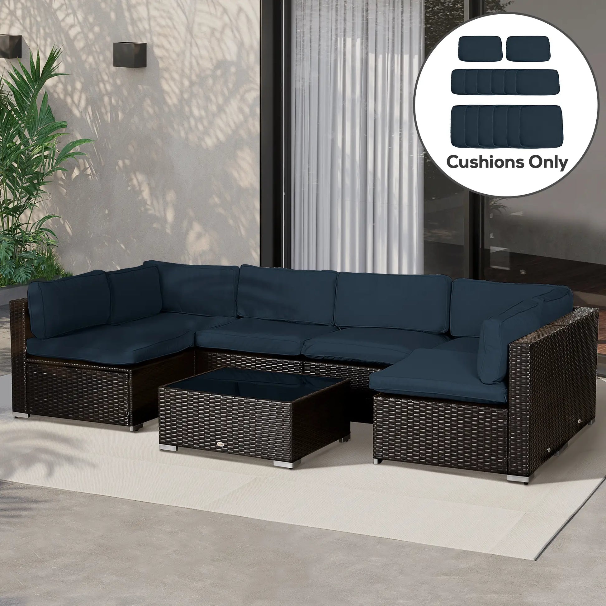Outdoor Rattan Sofa Set Cushion Cover, Polyester, No Cushion Patio Chair Cushions at Gallery Canada