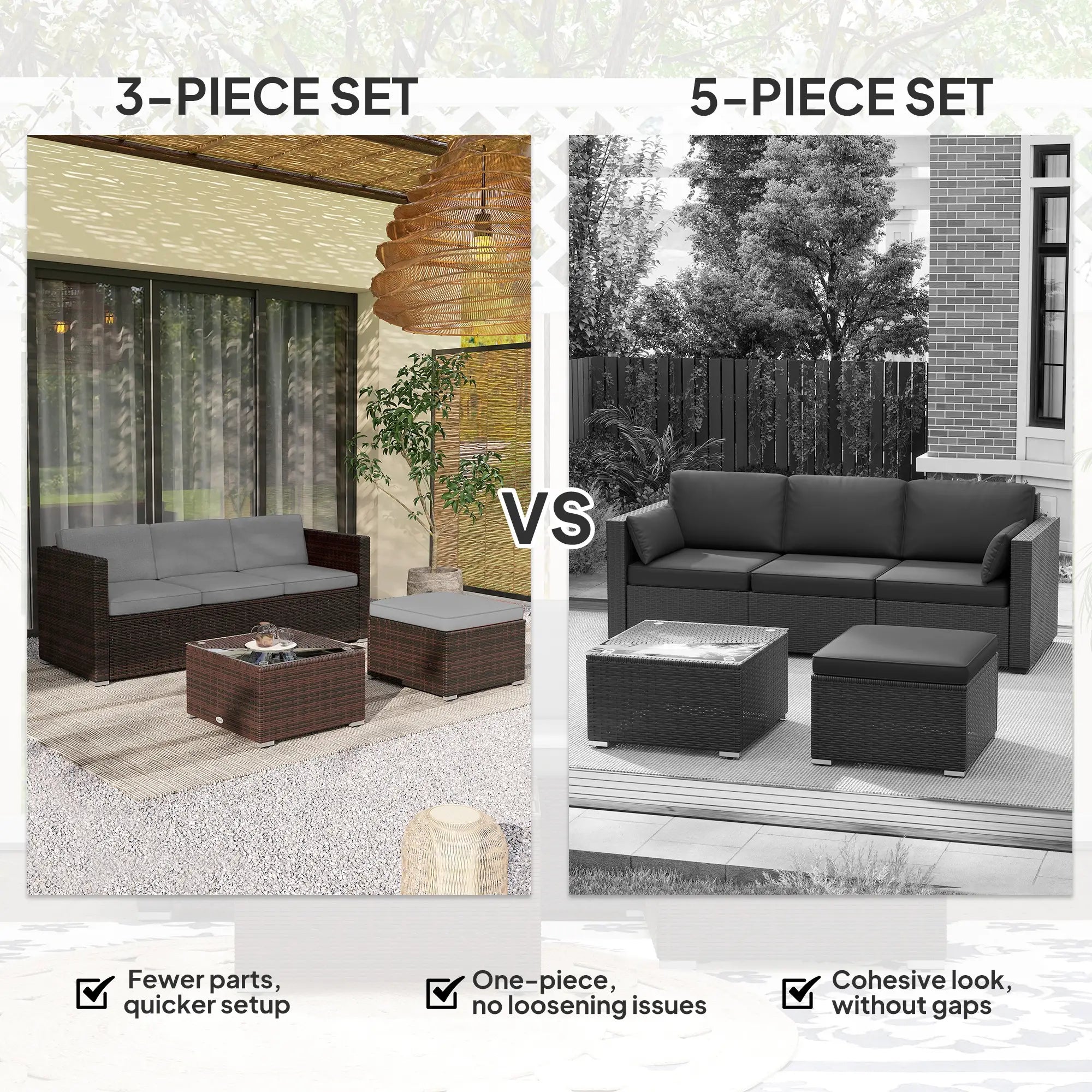 Patio Furniture, Corner Sofa Set with Soft Cushions, Grey Patio Furniture Sets at Gallery Canada